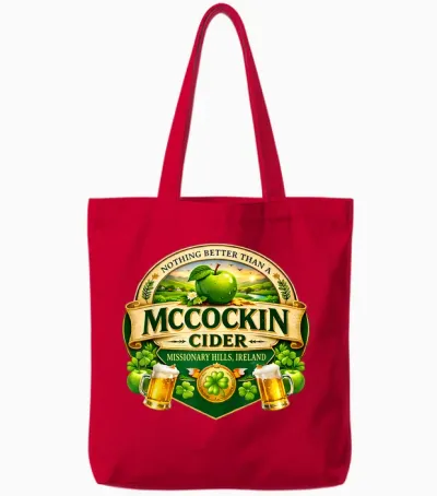 Mccockin Cider Mccain Funny St Patrick’s Day Adult Humor Tote Bags - Red