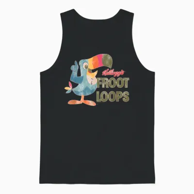 Kellogg's Froot Loops Frühstücksmüsli Retro Tukan Sam Unisex Tank Top - Black