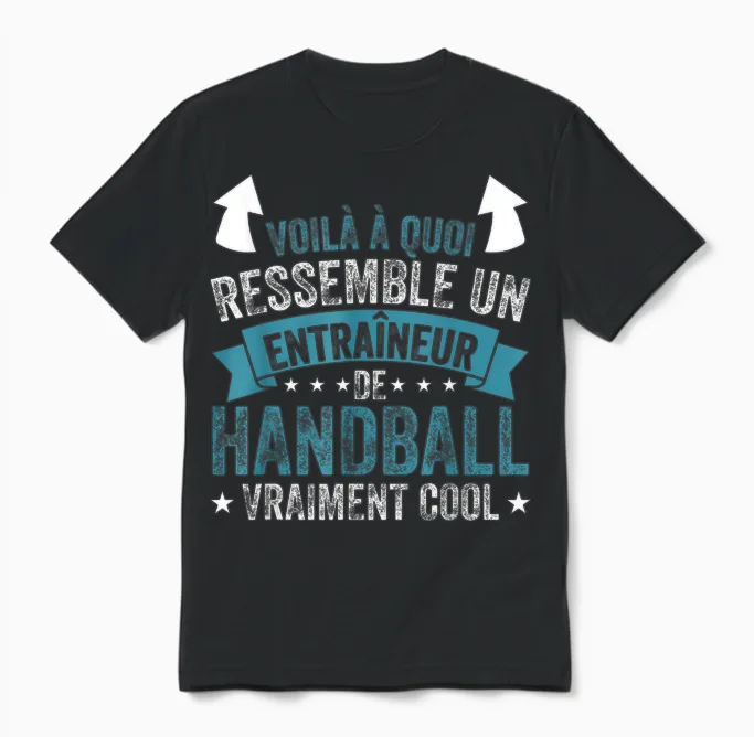Funny Coach a Handball Coach Really Cool T-Shirt, Black, S Unisex T-Shirt in Black