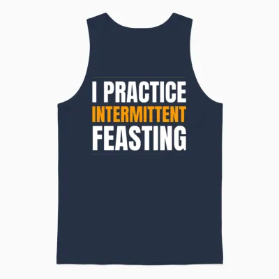 Funny Thanksgiving Feasting Unisex Tank Top - Navy