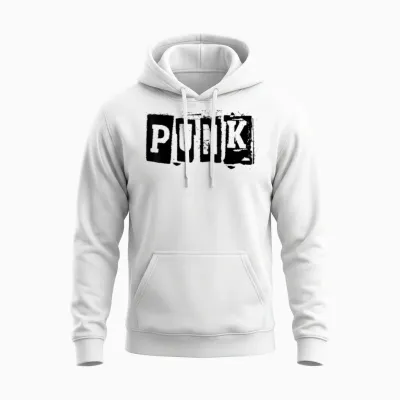 Punk Clothing | Alternative Punk Music Shirt | Punk Rock T-Shirt, White Unisex Hoodie - White
