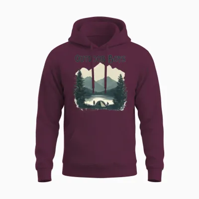 Outdoor Boys Unisex Hoodie - Maroon