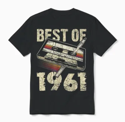 Best of 1961, Audio Kassette, 65. Geburtstag, 65 Jahre Alt Unisex T-Shirt - Black