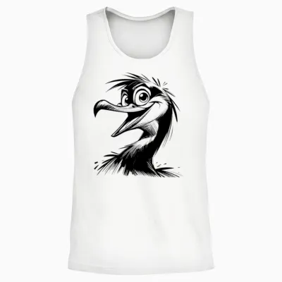 Funny Cormoran Funny Eyes Pencil Sketch Unisex Tank Top - White