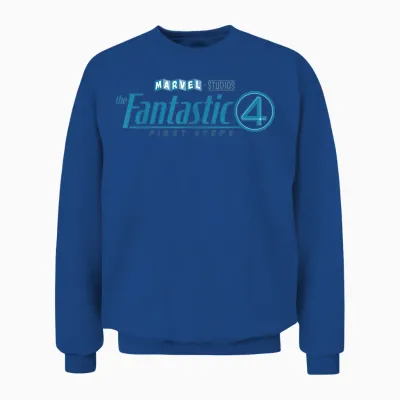 Marvel Studios the Fantastic Four: First Steps Movie Logo T-Shirt, Black, S Unisex Sweatshirt - Royal