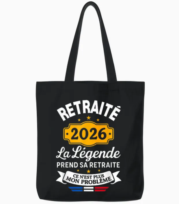 The Legend Retires 2026 Retired Man Tote Bags in Black
