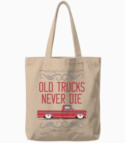 Keep on Truckin Candyapple Red Tote Bags - Natural