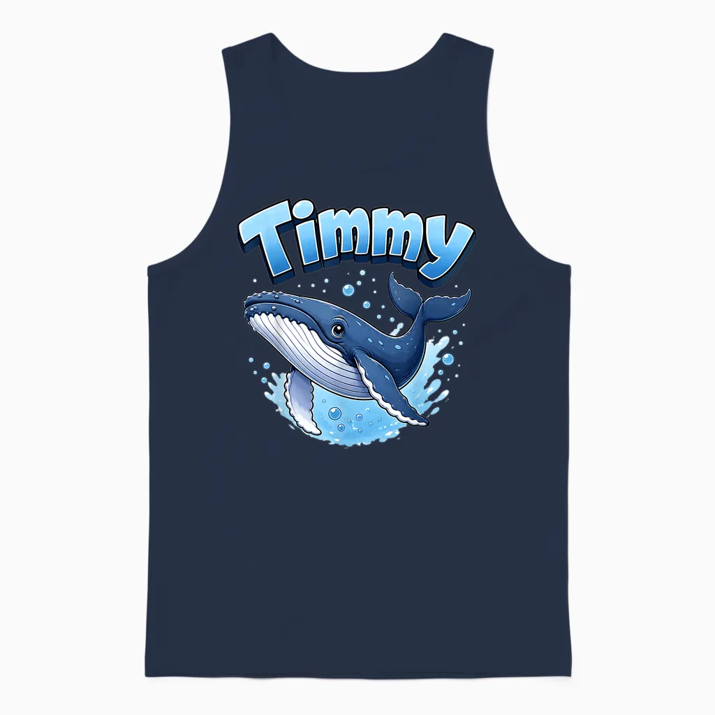 Timmy - Der Ostsee-Wal: Süßer Buckelwal Comic Design Unisex Tank Top in Navy