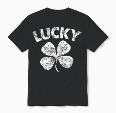 4 Leaf Lucky Unisex T-Shirt - Black