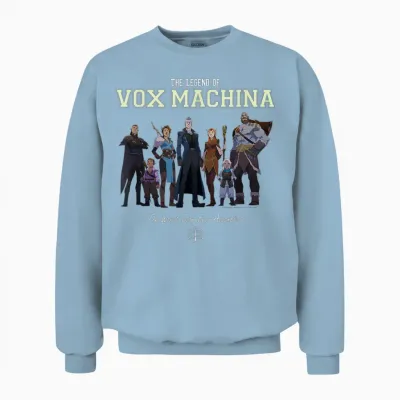 The Legend of Vox Machina Group with Varsity Logo T-Shirt Small Unisex Sweatshirt - Light Blue