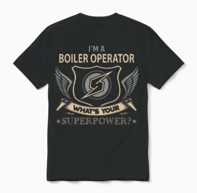 Boiler Operator T Shirt - Superpower Job Gift Item Unisex T-Shirt - Black