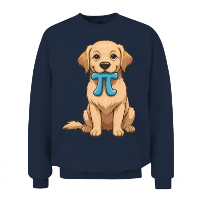 Pi Day Dog with Pi Symbol Math Nerd Unisex Sweatshirt - Navy