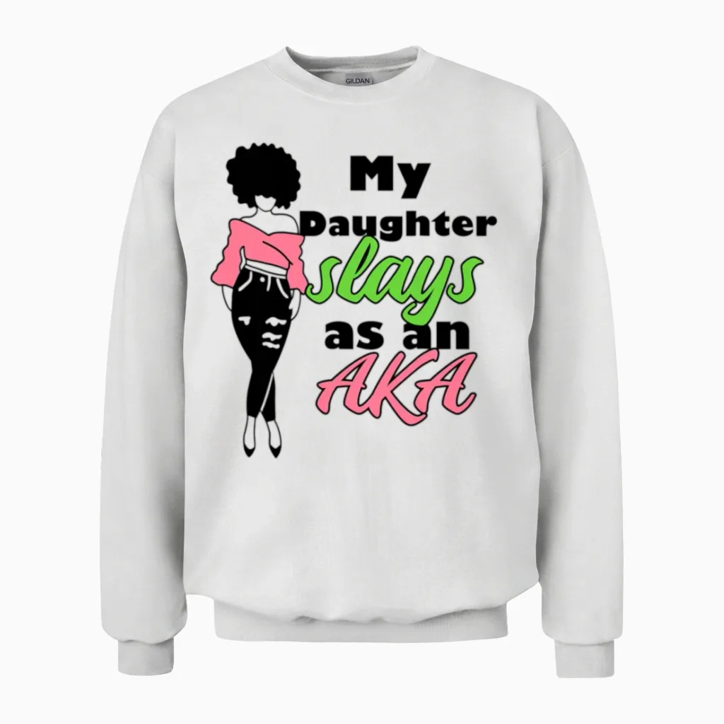 Aka Sorority Daughter Paraphernalia Gif for Mom Unisex Sweatshirt in White