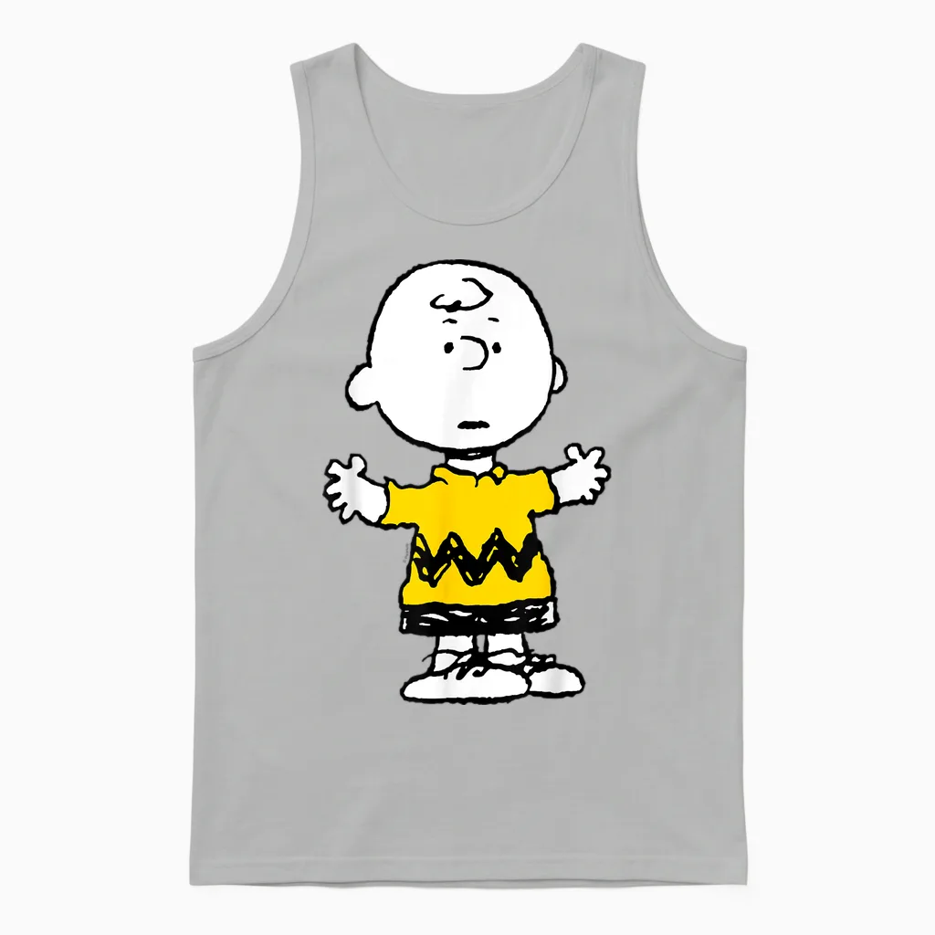 Peanuts β Charlie Brown Oversize Unisex Tank Top in Ash