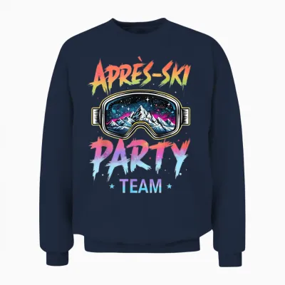 Apres Ski Party Team Outfit, Black, S Unisex Sweatshirt - Navy