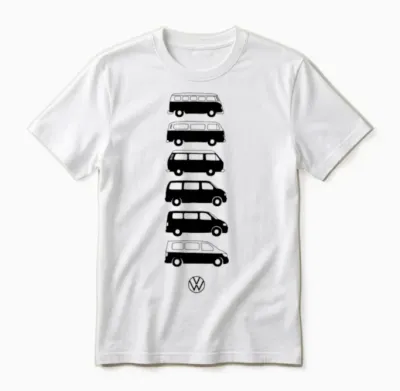 Volkswagen Verticale Vw Camper Evolution with Logo Unisex T-Shirt - White