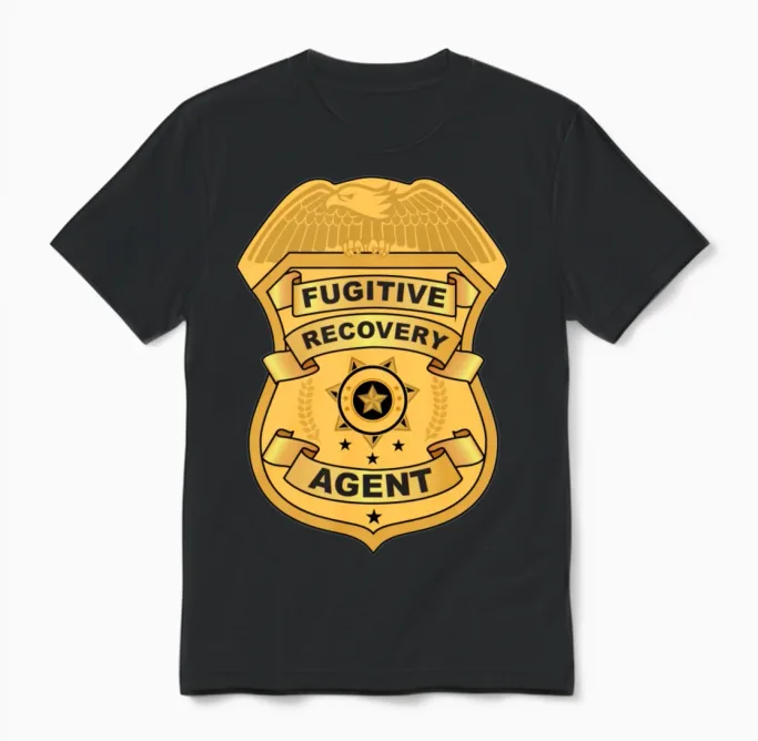 Fugitive Recovery Agent Shield Unisex T-Shirt in Black