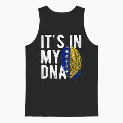 Funny It's in My Dna Bosnien Und Herzegowina Flagge Fingerabdruck Unisex Tank Top - Black