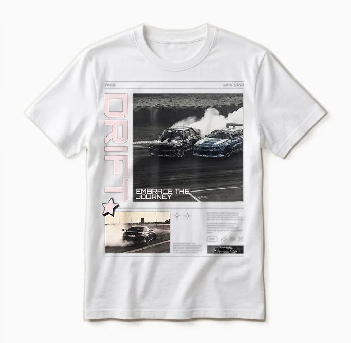 Cool Retro Vintage Japanese Jdm Tokyo Japan Drift Race Car T-Shirt, Black Unisex T-Shirt in White