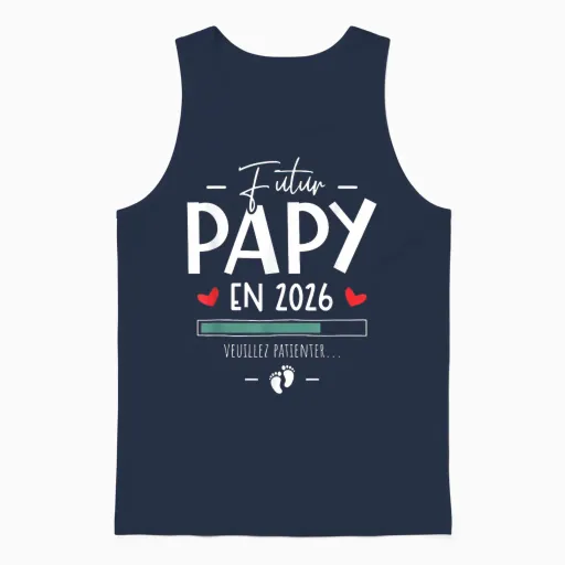 Future Grandpa in 2026 - Announcement Pregnancy Baby to the Family Unisex Tank Top - Navy