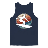 Surfer Retro Style Unisex Tank Top - Navy – 1