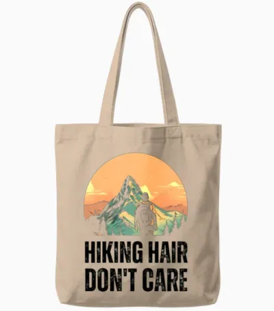 Hiking Hair, Don't Care Tote Bags - Natural