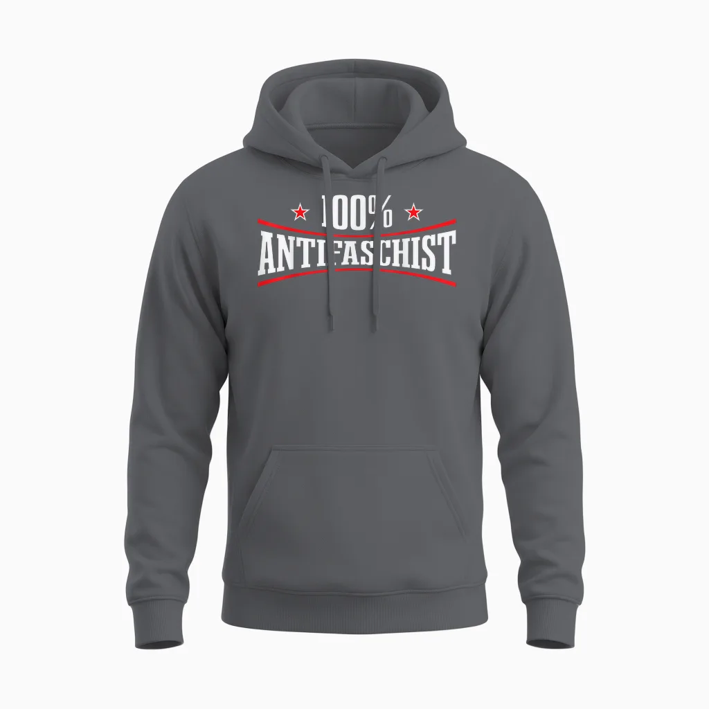 Anti-Racism Human Right Punk T-Shirt, Black Unisex Hoodie in Charcoal