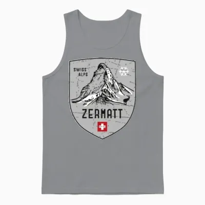 Zermatt Matterhorn Mountain Switzerland Emblem Unisex Tank Top - Sport Grey