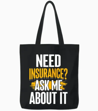 Funny Insurance Agent Broker Tote Bags - Black