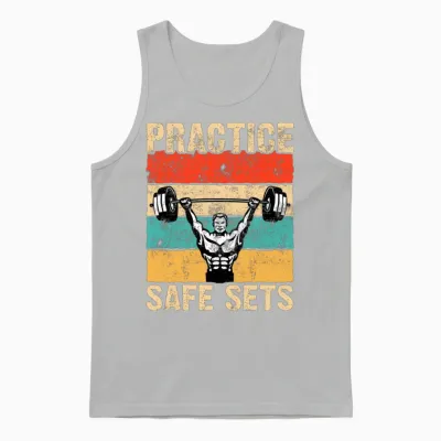 Practice Safe Sets Retro Unisex Tank Top - Ash