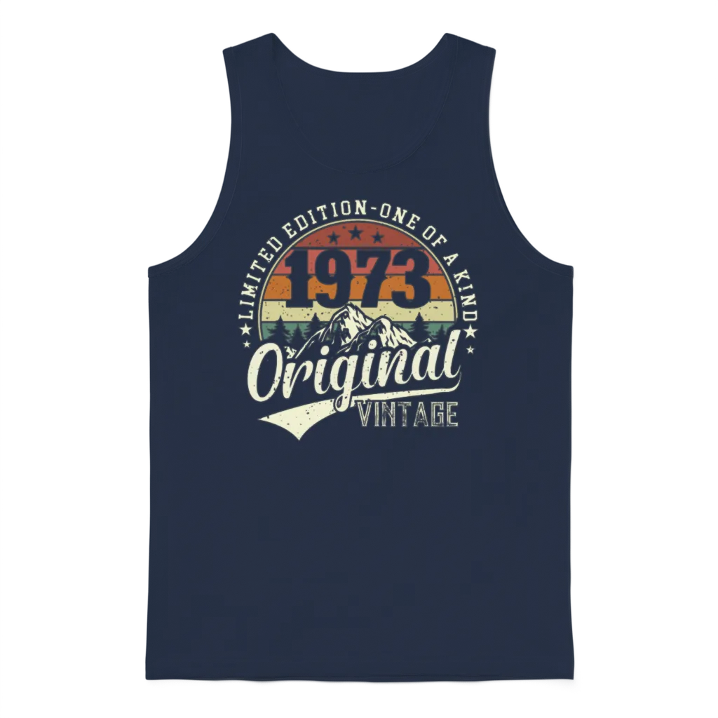 Vintage 1973 Limited Edition Gift Unisex Tank Top - Navy
