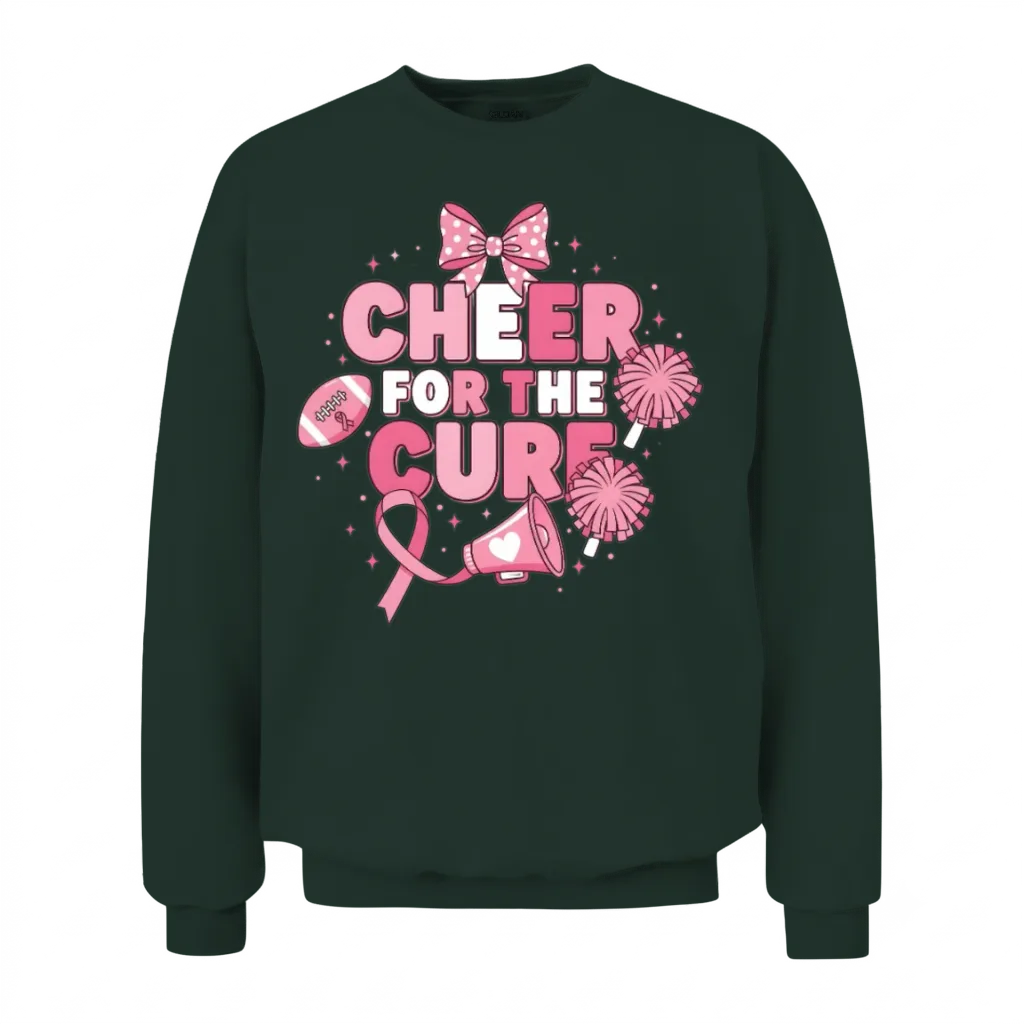 Cheer for the Cure Breast Cancer Awareness Unisex Sweatshirt - Forest