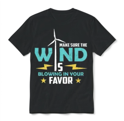 Wind Turbine Tech Make Sure the Wind Green Energy Unisex T-Shirt - Black
