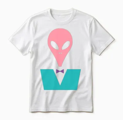 Smart Retro Alien Unisex T-Shirt - White