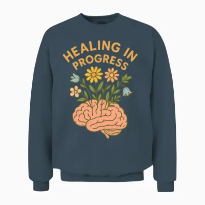 Healing in Progress - Mental Health Awareness Unisex Sweatshirt - Dark Heather