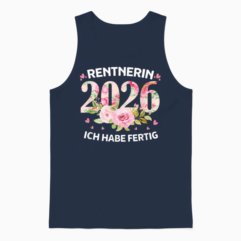 Rentnerin 2026 Ich Habe Fertig Unisex Tank Top in Navy