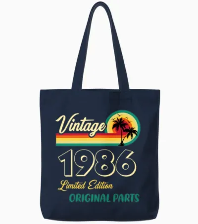Vintage 1986 Limited Edition Original Parts Tote Bags - Navy