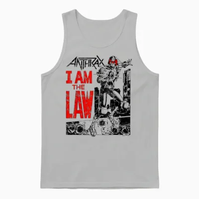Anthrax - I'm the Law Comic T-Shirt, White, S Unisex Tank Top - Ash