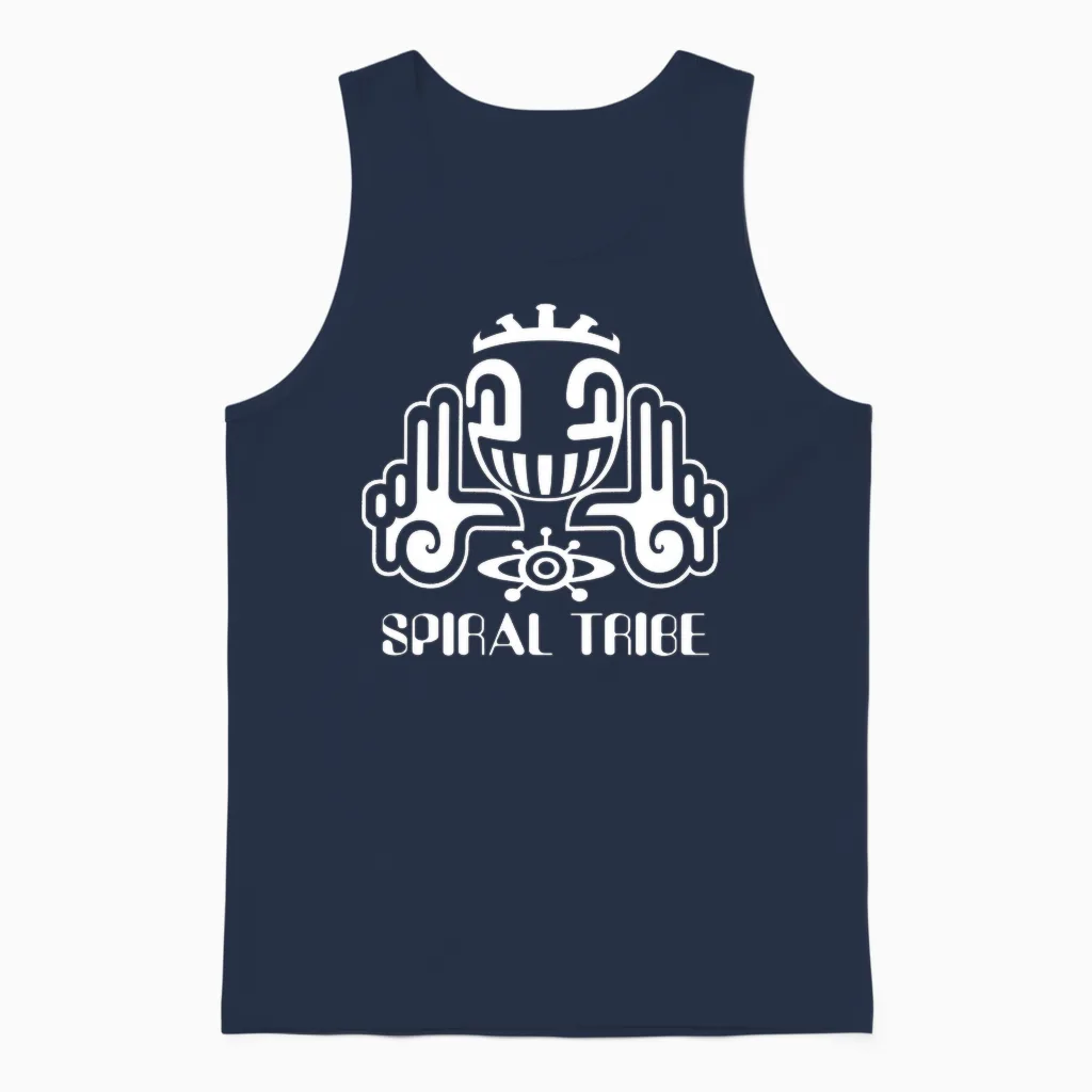 Spiral Tribe | Techno Hardstyle Gabber Tekno 23 T-Shirt Haut De Gamme Unisex Tank Top in Navy