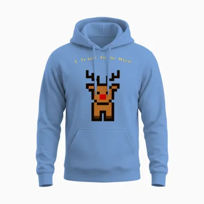 Pixel Rudolph Unisex Hoodie - Carolina Blue