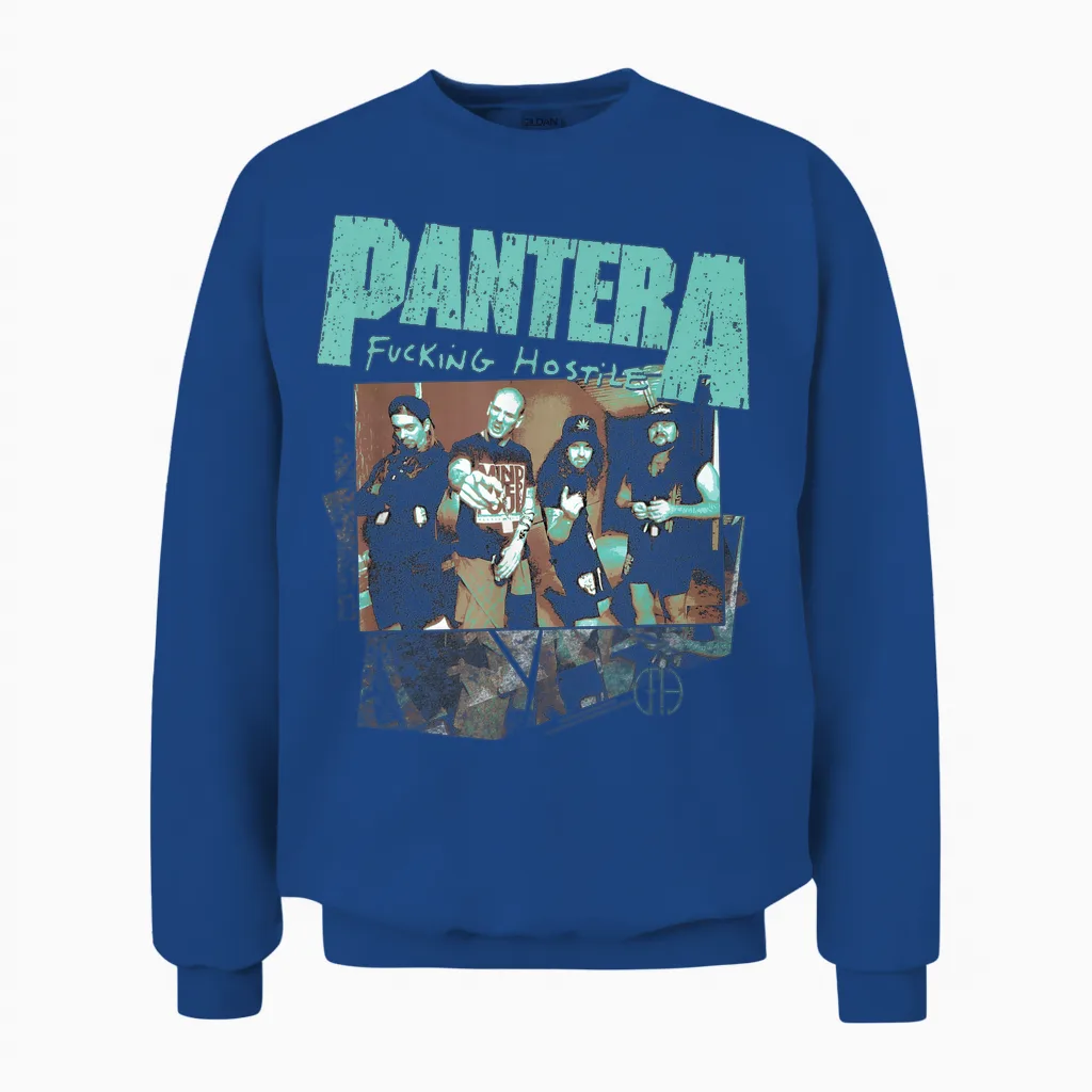 Official Pantera Hostile Retro Band Heavy Metal Vintage Unisex Sweatshirt in Royal