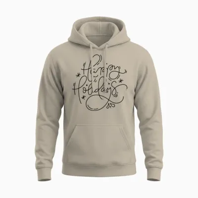 Happy Holidays Unisex Hoodie - Sand