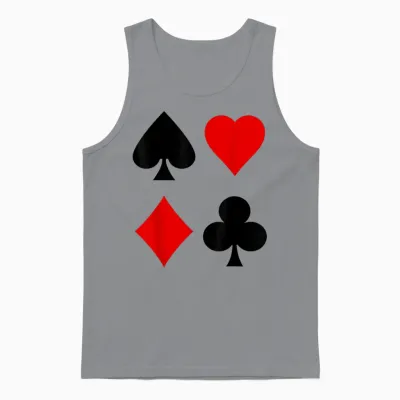 Playing Cards Symbols Checked Spades Cross Heart Lady Skat Poker Unisex Tank Top - Sport Grey