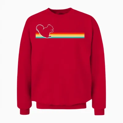 Squirrel Retro Unisex Sweatshirt - Red