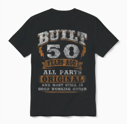 50 Years Old Funny Birthday Saying 50th Birthday Unisex T-Shirt in Black