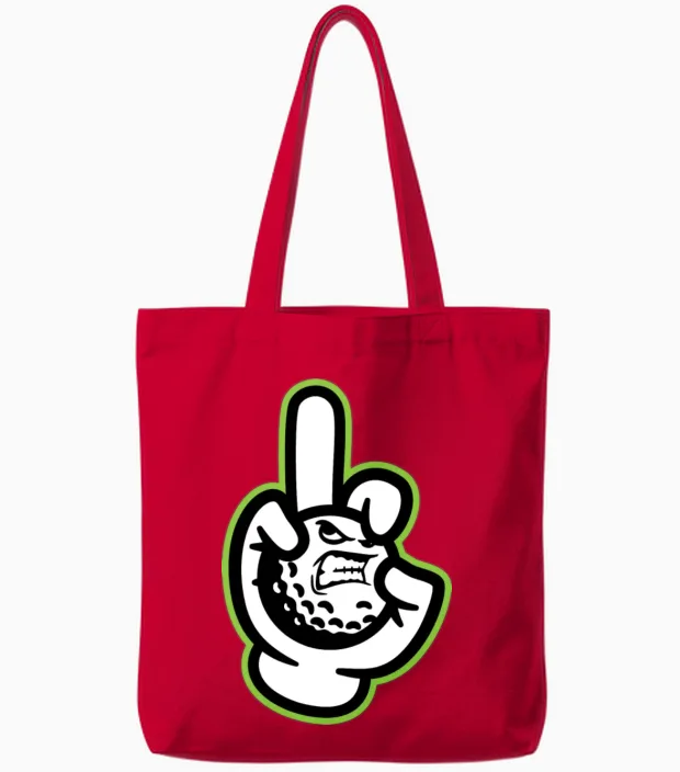 Finger Golf Funny Tote Bags in Red
