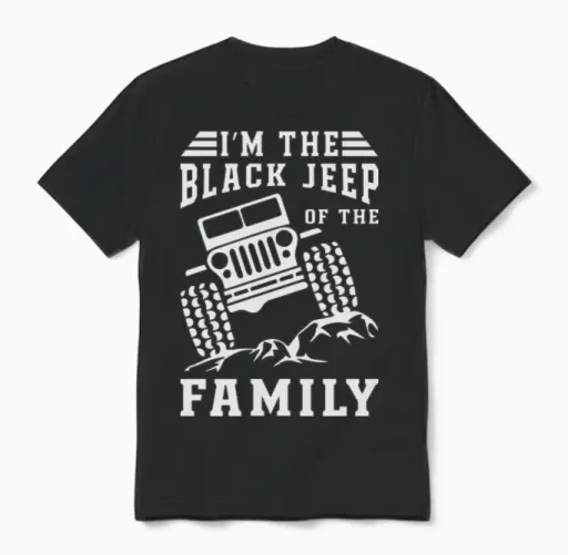 Black Jeep of the Family Unisex T-Shirt in Black
