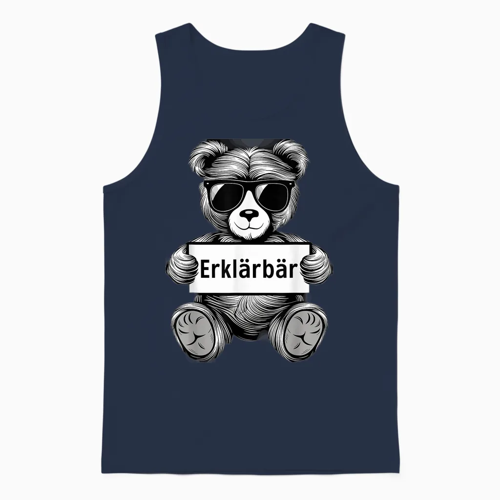 Erklärbär Lehrer Geschenk Abschiedsgeschenk Lehrerin Lustig Unisex Tank Top in Navy