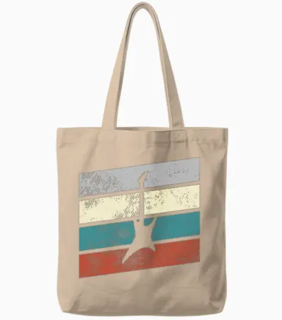 Rock Retro Tote Bags - Natural
