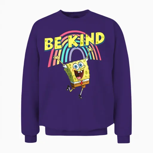Mademark X Spongebob Squarepants - Be Kind with Rainbow Unisex Sweatshirt - Purple